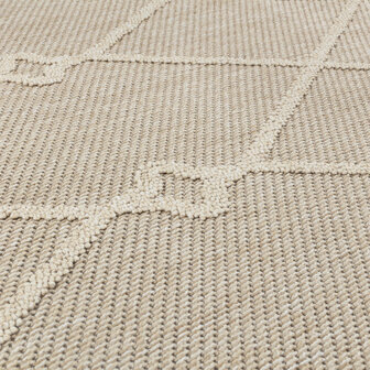 Binnen en buiten vloerkleed Flora beige 4955