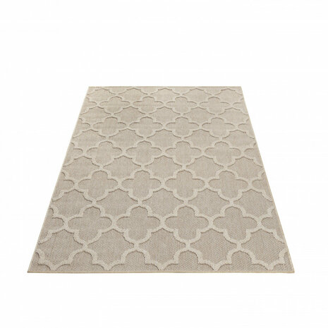 Binnen en buiten vloerkleed Flora beige 4951