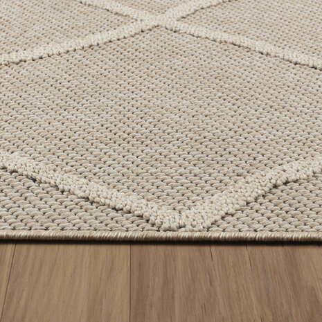 Binnen en buiten vloerkleed Flora beige 4952