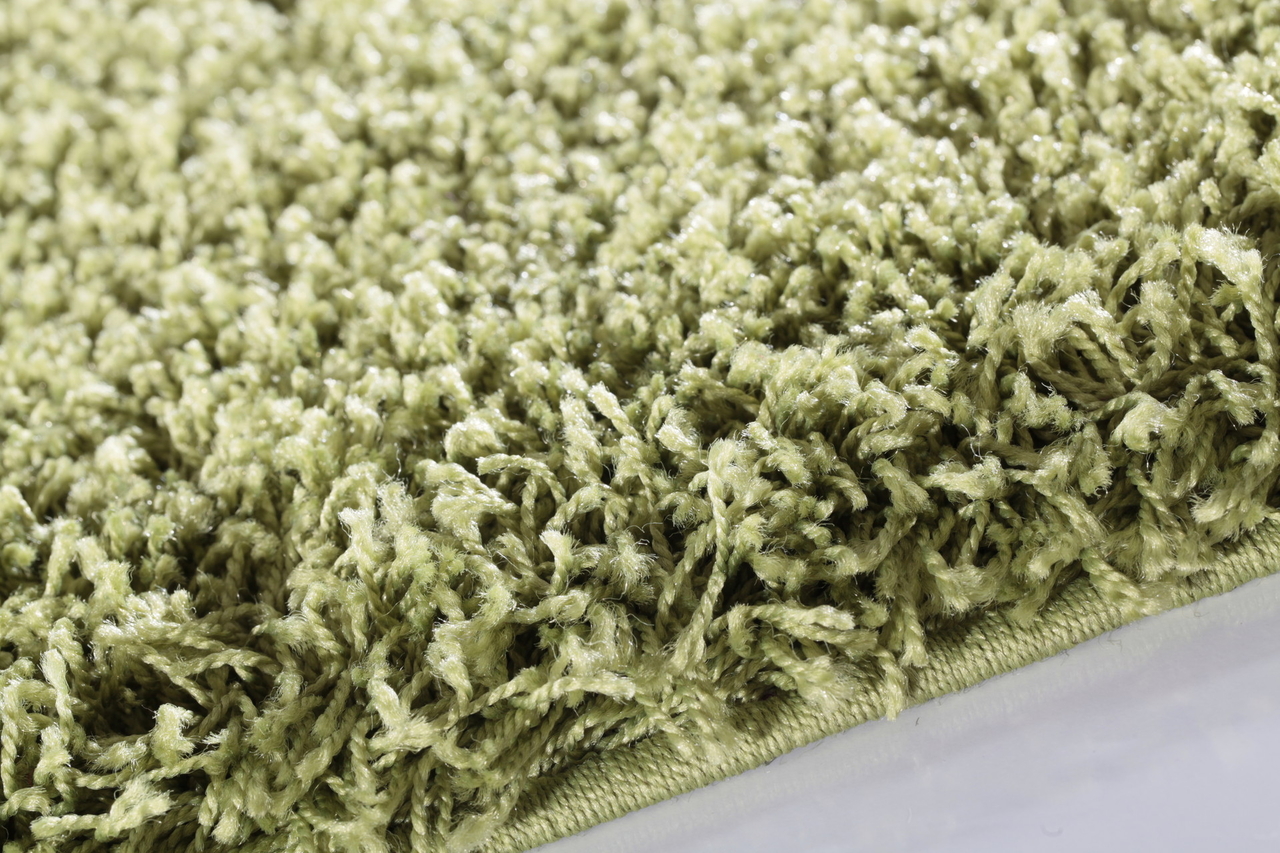 T Hoofdkwartier teugels Groene vloerkleden | Effen Hoogpolige tapijt | Groen - Vloerkleedoutlet